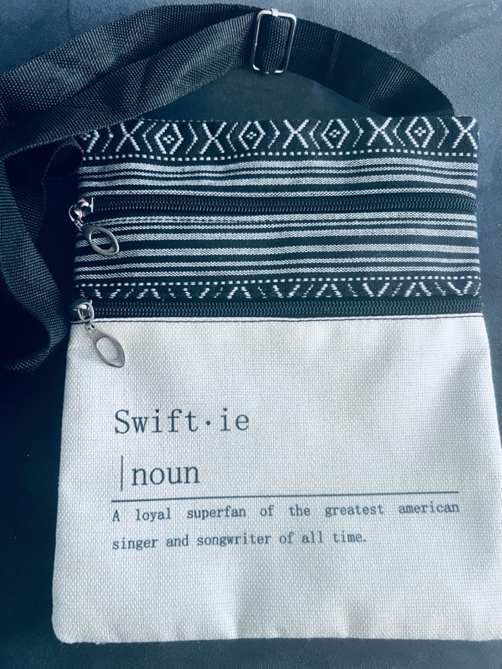 Swiftie Inspired Canvas Crossbody Bag NWOT Fan Gift Concert Festival Purse - Picture 2 of 5